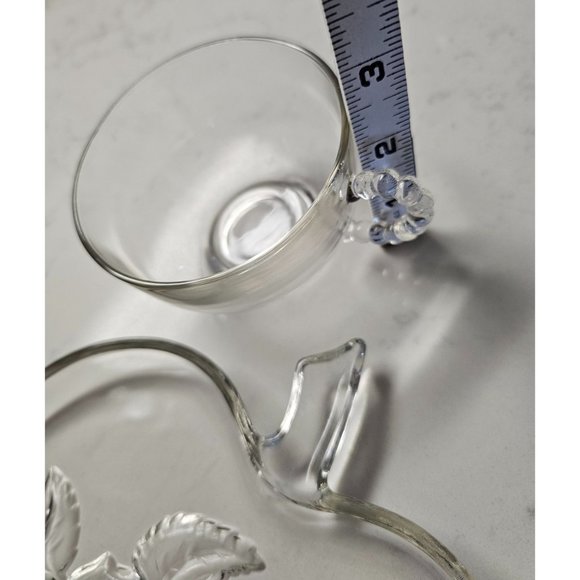 Hazel Atlas Apple Blossom Glass Plates and Cups Vintage dining‎ Set of 4 - Picture 5 of 8